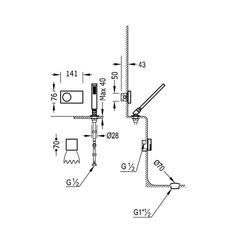 Tres Shower Technology Termostatyczny Podtynkowy Elektroniczny Zestaw