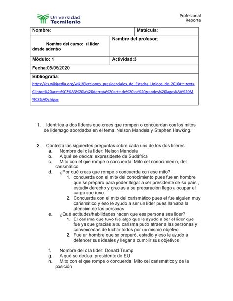 Act Profesional Reporte Nombre Matr Cula Nombre Del Curso El