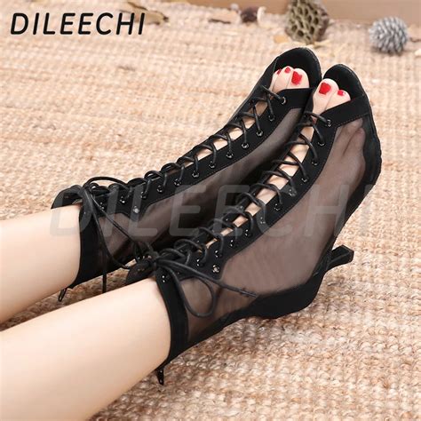 DILEECHI/туфли для латинских танцев; женские черные туфли из нубука с ...