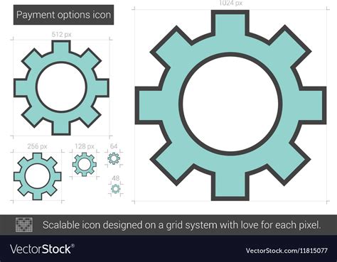 Payment options line icon Royalty Free Vector Image