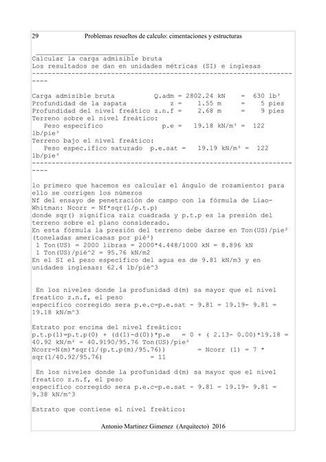 Problemas Resueltos De Calculo Cimentaciones Y Estructuras PDF