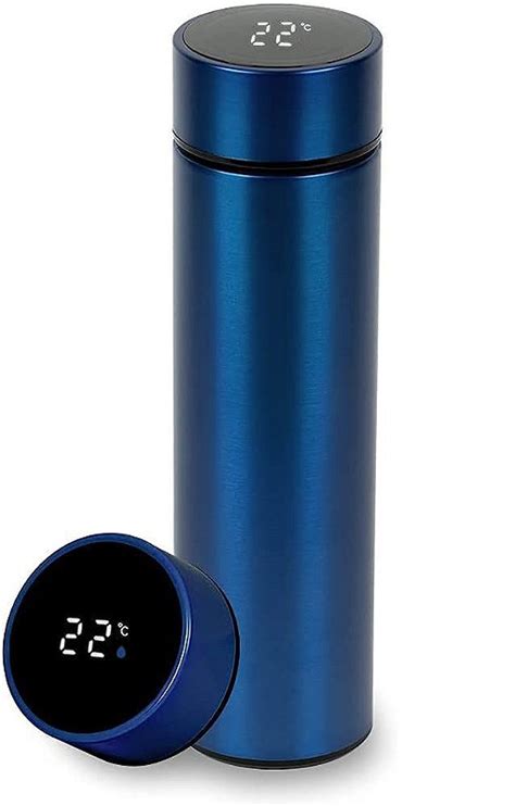 Garrafa T Rmica Inox Ml Term Metro Display Led Azul Ydtech