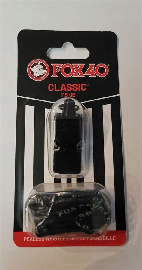 Gwizdek Fox Classic Czarny Ze Sznurkiem Oryginalny Pro Db