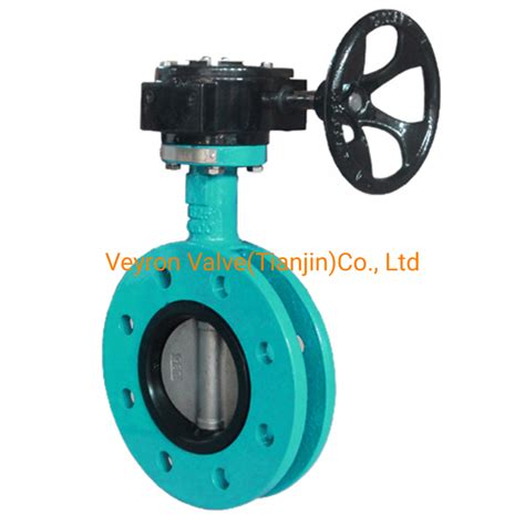 Pn16 U Type Flange Cast Ductile Iron Operated Butterfly Valve With