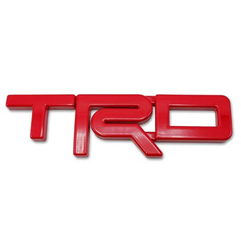 Red 3D TRD Emblem Logo Badge Sticker Side Metal Emblems