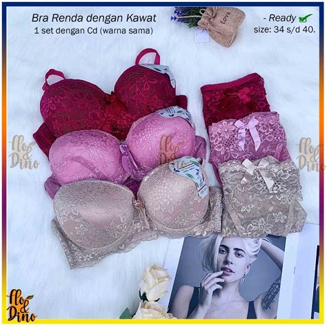 Jual Bra Renda Set Yasimei Kawat Bh Set Push Up Busa Tebal Cd Sexy Lingerie Shopee Indonesia