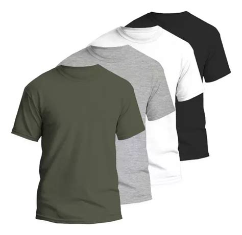 Pack De Remeras Hombre X4 Manga Corta Lisa Algodón Colores