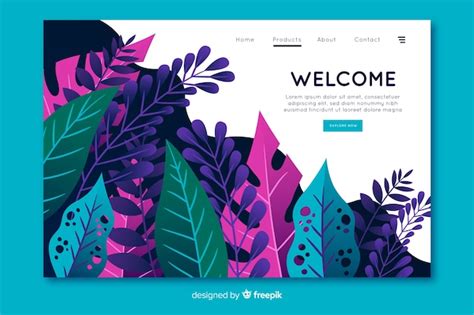 Free Vector | Welcome nature landing page