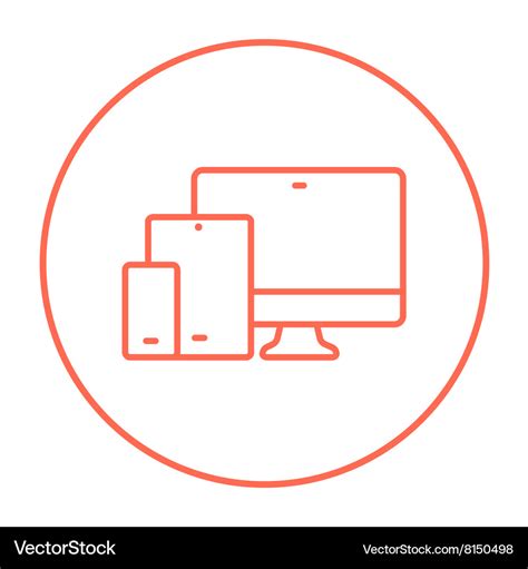 Responsive Web Design Line Icon Royalty Free Vector Image