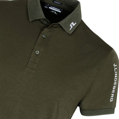 J Lindeberg Tour Tech Golf Polo Shirt Forest Melange Scottsdale Golf