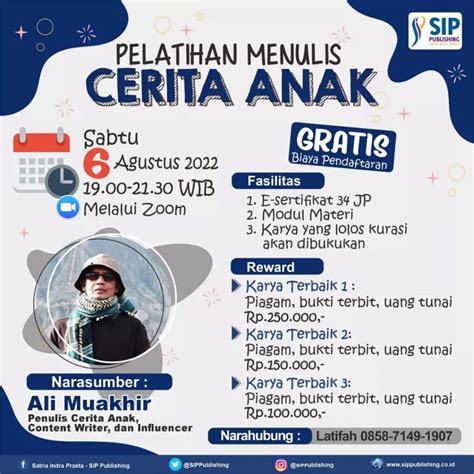 Pelatihan Menulis Cerita Anak Bersama Ali Muakhir Sip Publishing