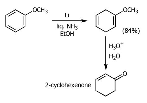 Solved OCH3 OCH3 Li Liq NH3 EtOH 84 H30 2 Cyclohexenone Chegg