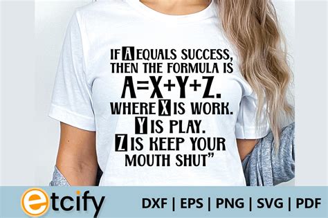 If A Equals Success Then The Formula Is Graphic By Etcify Creative