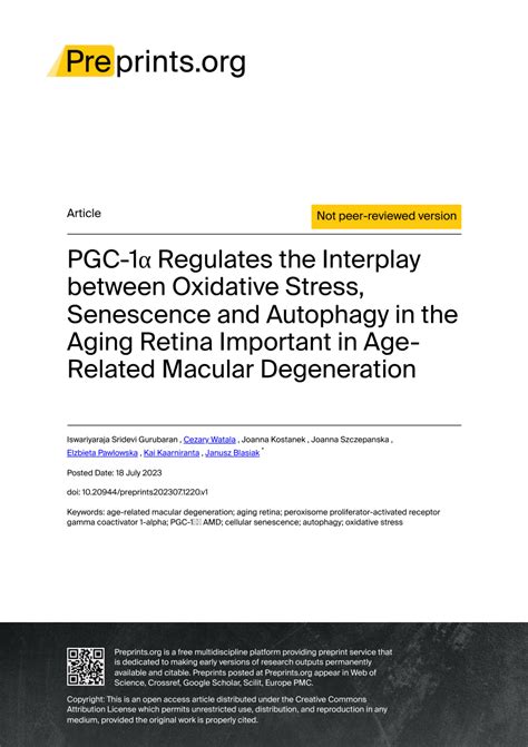 Pdf Pgc Regulates The Interplay Between Oxidative Stress