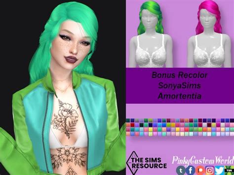 Bonus Recolor Of Sonyasims Amortentia Hair Unnatural Hair Color