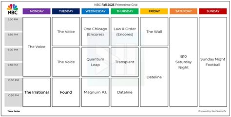 NBC Fall 2023 TV Schedule Shows Lineup And Premiere Dates NextSeasonTV