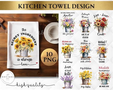 Spring Kitchen Towel Sublimation Bundle Flowers In Bucket Kitchen Towel