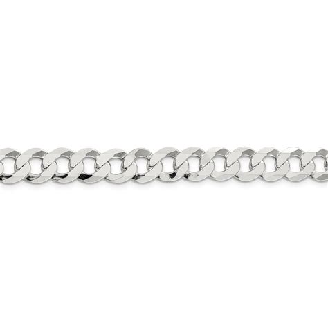 Sterling Silver Mm Flat Curb Chain Unclaimed Diamonds