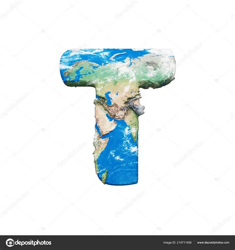 World Earth Globe Alphabet Letter T Uppercase Global Worldwide Font