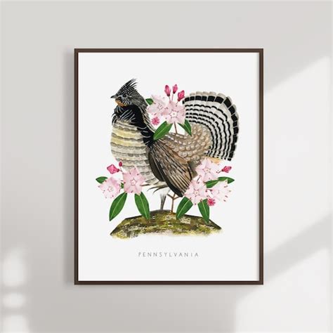 Pennsylvania State Tree Flower Bird Art Print State Flower Etsy