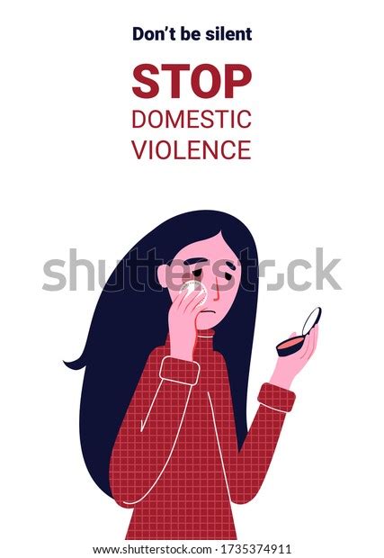 Stop Domestic Violence Against Women Concept Stock Vector Royalty Free