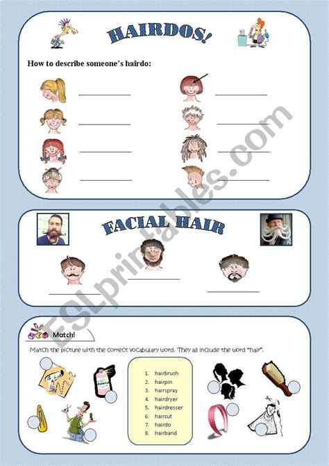 Physical Description Hairdos And Facial Hair Vocabulary And