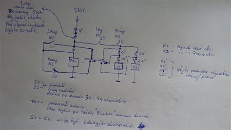 Schemat Sterowania Silnika Fazy Prawo Lewo Z Czujnikami Indukcyjnymi