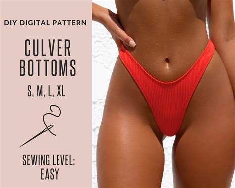 DIY 90s High Cut Bikini Bottoms PDF Sewing Pattern Easy Etsy