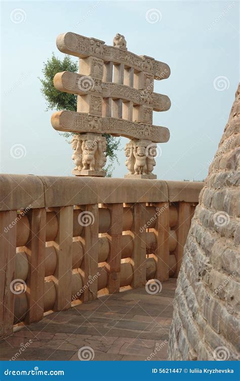 Inside Great Stupa at Sanchi,India Stock Image - Image of stone ...