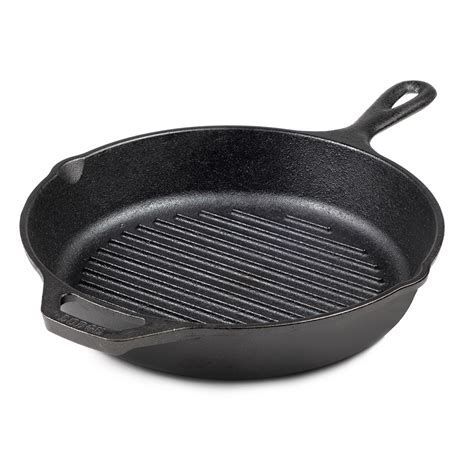 Lodge L Gp Round Cast Iron Seasoned Grill Pan