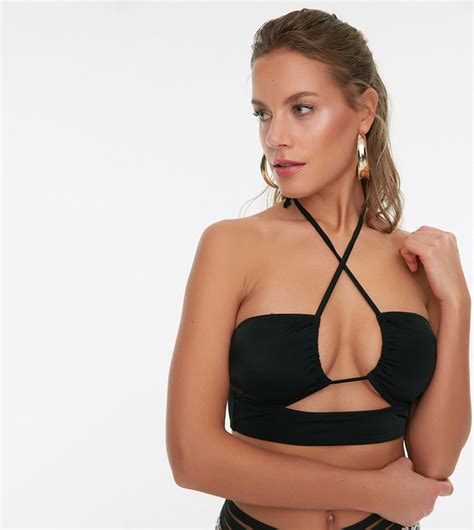 Buy Trendyol Cut Out String Neck Bikini Top In Black Thstreet Qatar