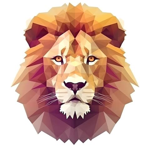 Premium Photo A Lion S Face With A Purple And Orange Color