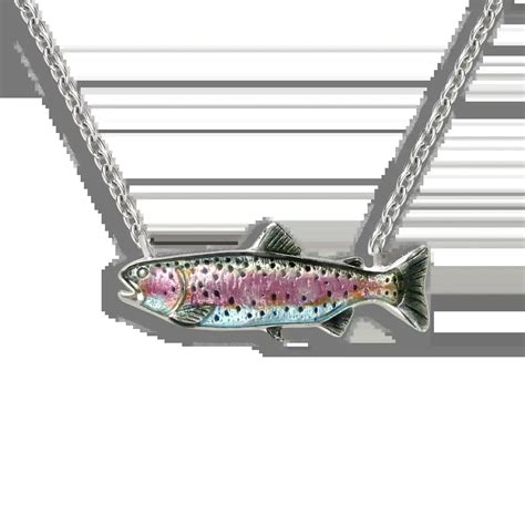 Blue Rainbow Trout Necklace Sterling Silver Nicole Barr