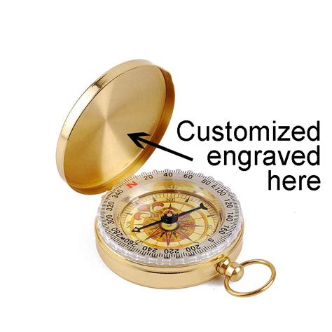 Engraved Compass T To Son Dad Daughter Personzalized Comapss Brass Custom Groomsmen