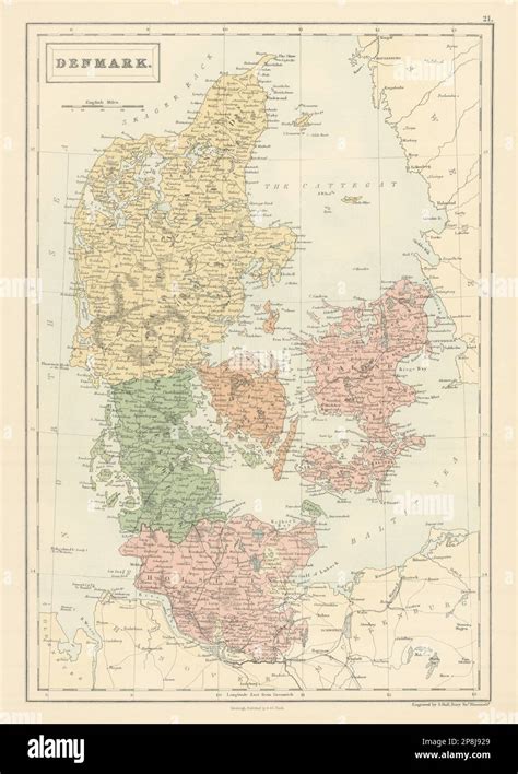 Denmark Including Schleswig Sleswick Holstein SIDNEY HALL 1862 Old