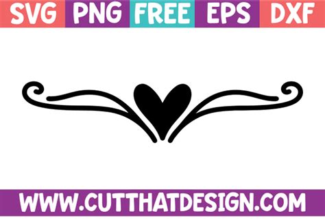 Free Flourish Heart Solid Svg Cut That Design