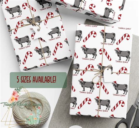 Personalized Christmas COW Brand Wrapping Paper Country Christmas Gift