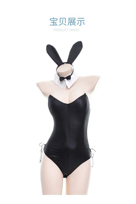 Sexy Bunny Costume Lingerie Sexy Girl Faux Leather Material Rabbit Woman Set Good Quality Kawaii