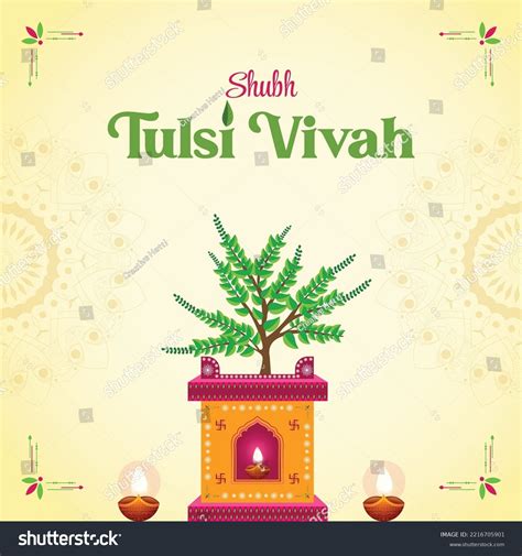 Banner Design Shubh Tulsi Vivah Hindu Stock Vector (Royalty Free ...