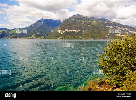 View of the lake in Switzerland Stock Photo - Alamy