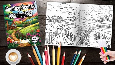 Country Scenes Coloring Pages For Stress Relief