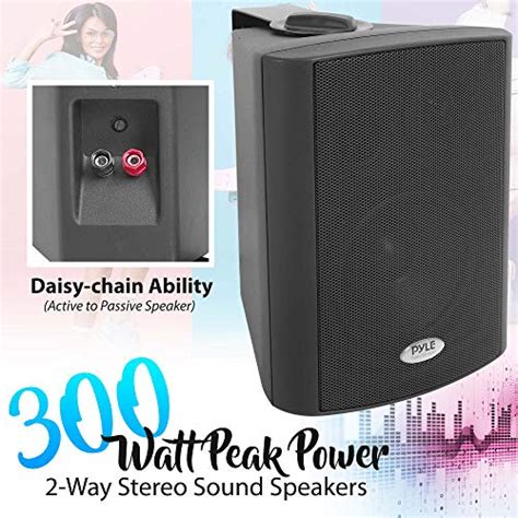 Pyle Wall Mount Home Speaker System Active Passive Mountable