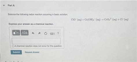 Solved Balance the following redox reaction occurring in | Chegg.com 