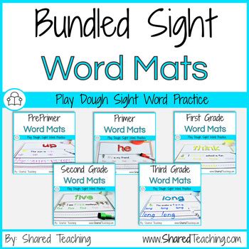 Sight Word Play Dough Mats Bundle By Shared Teaching Tpt