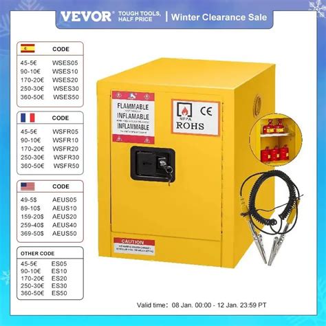 VEVOR Armoire De S Curit Armoire Anti Feu Jaune Avec Porte Pour Stocker