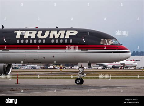 Trump's plane. Trump Boeing 757-200 (N757AF) business jet parked on the ...