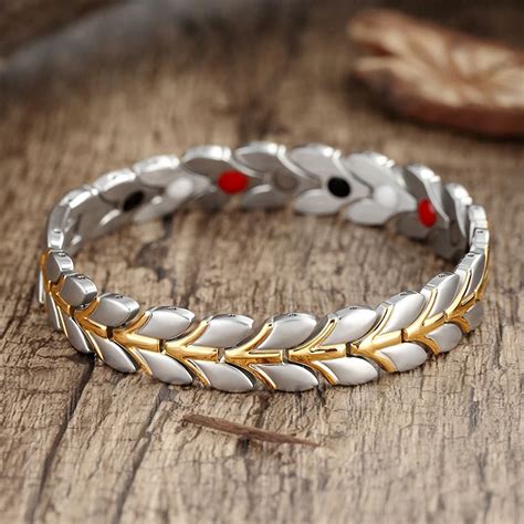 Pulseira magnética feminina bracelete de ouro função de