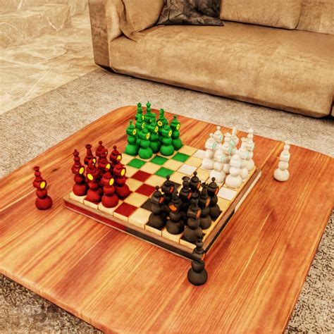 3D Printable Four Seasons Chess Board Game by Lazy Bear