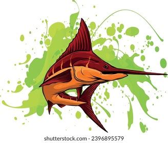 Sailfish Jumping Out Water Stock Vector Royalty Free