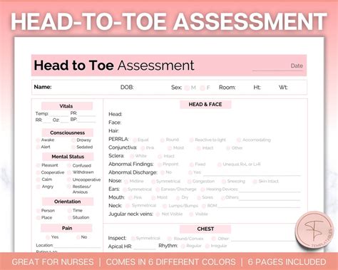 Nurse Head To Toe Assessment Sheet Head To Toe Assessment Guide